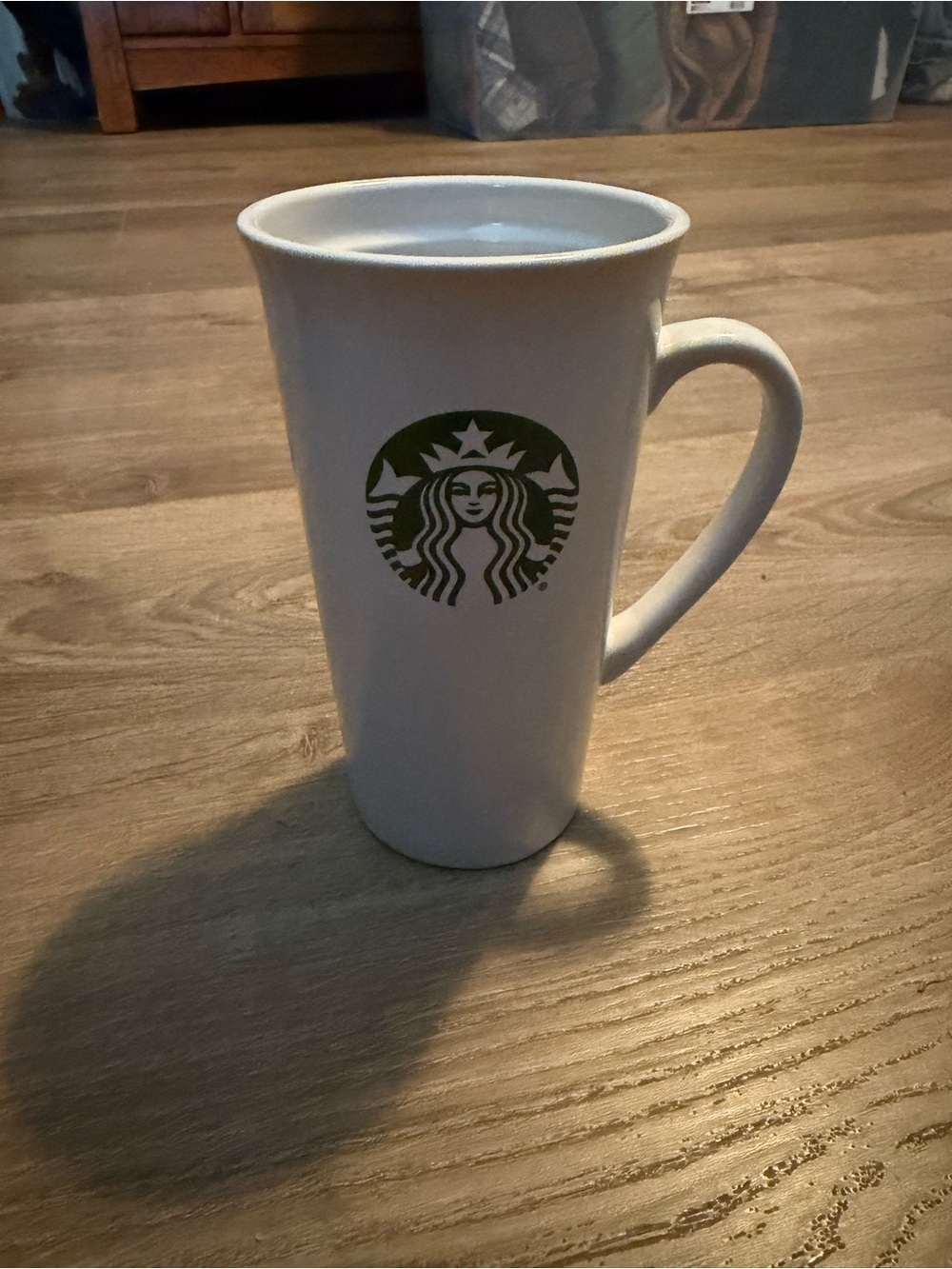 Starbucks Tall White Ceramic Mug with Green Siren Logo